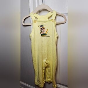 Vintage 80s Whimsical UFO Baby Overalls (12-18 mo)